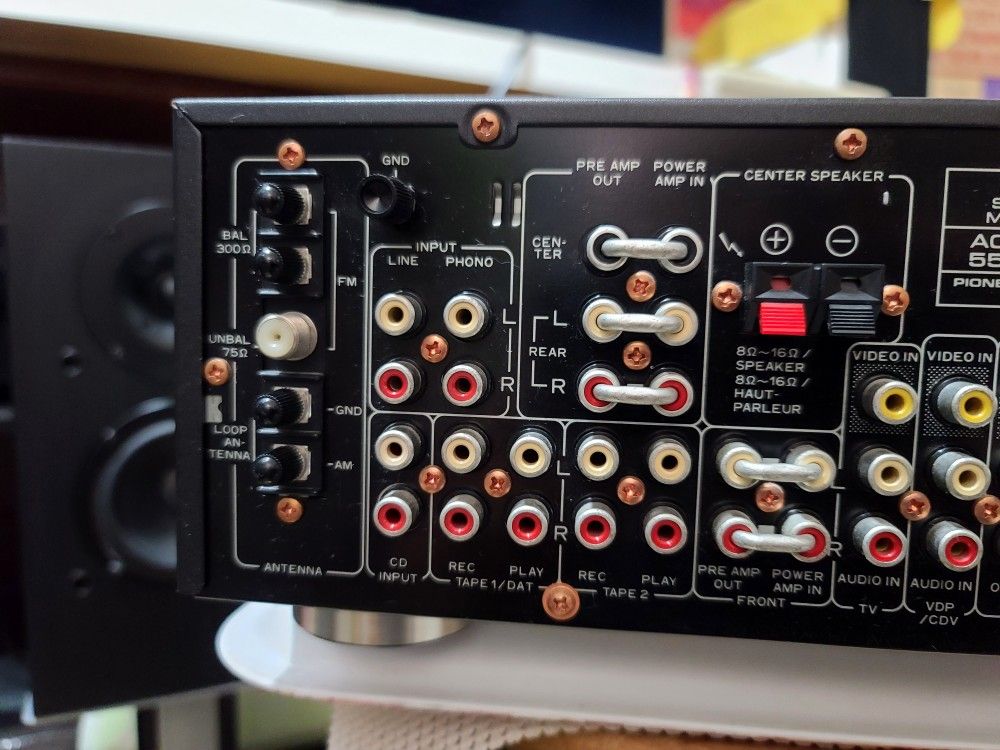 Pioneer Receiver (Remote), Pioneer Bookshelf Speakers 