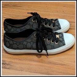 Women's COACH EMPIRE Tennis Shoes Size 9.5 Black Gray 
