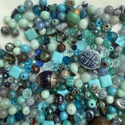 400 Of Variety Of Blue Beads 
