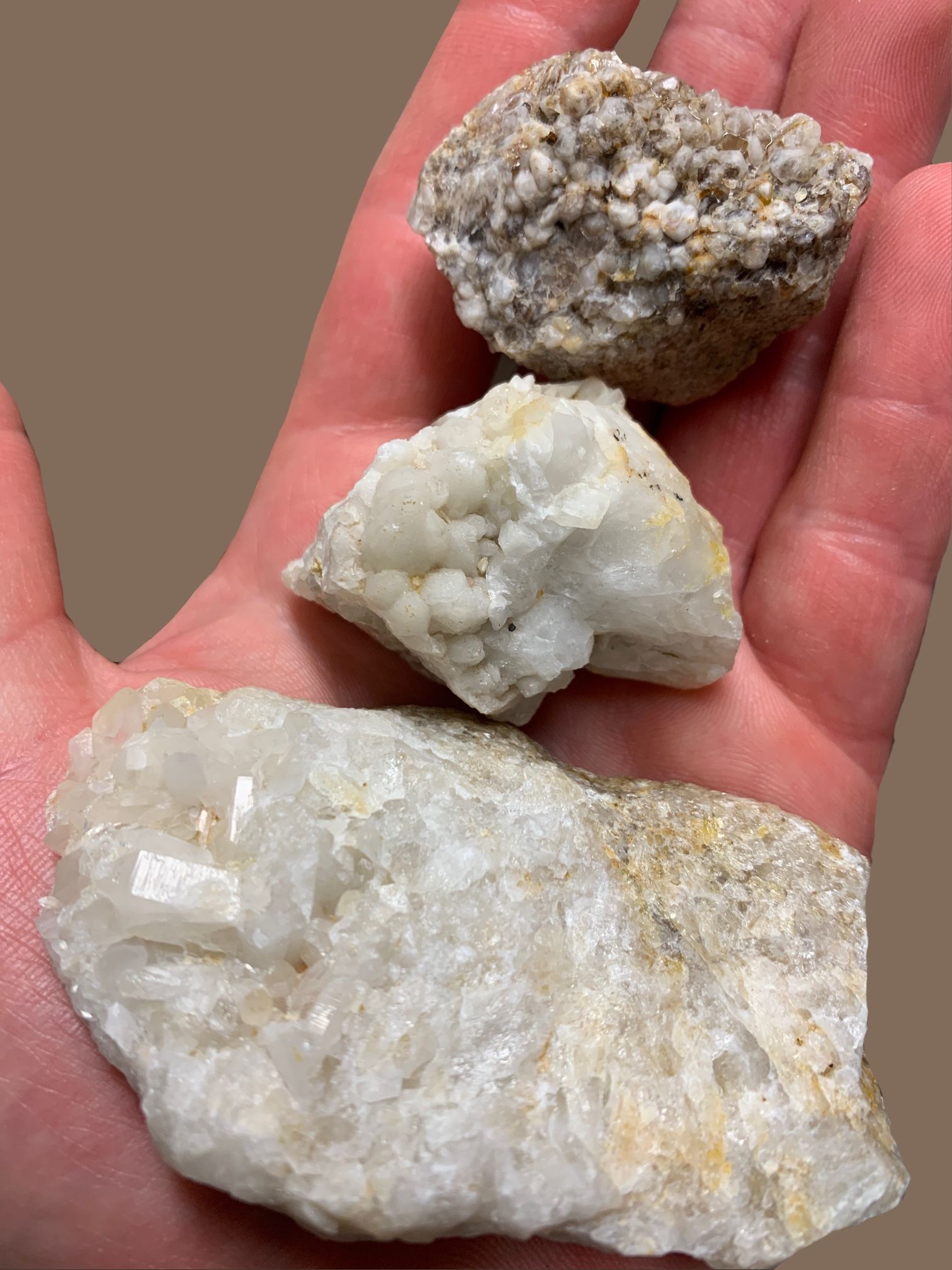 Set Of 3 Quartz Crystal Clusters. Rocks Crystals Gemstones Minerals