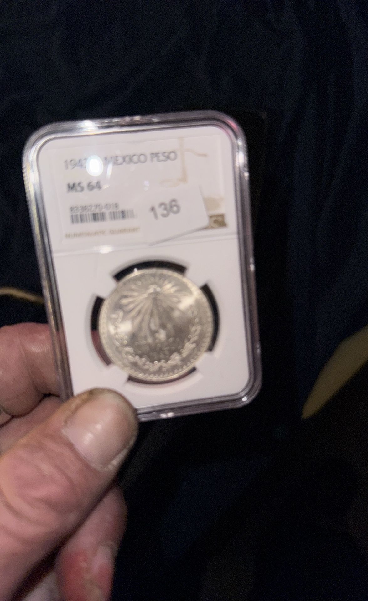 1943M Mexico Peso Ms 64
