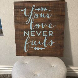 Wooden sign 18”  W x 20” H