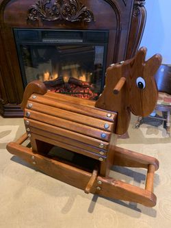 WOODEN ROCKING HORSE (vintage)
