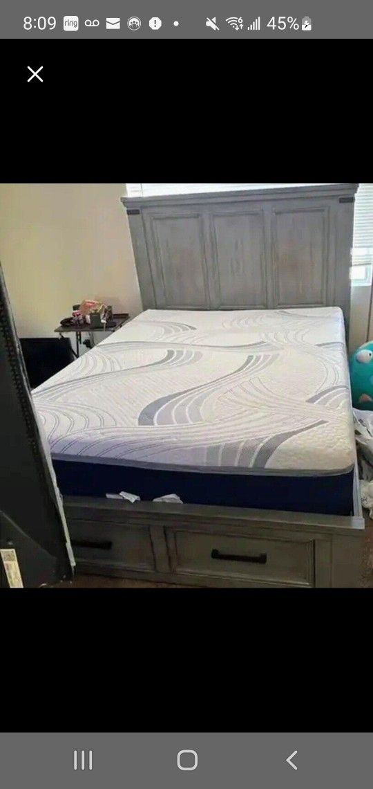 Queen-sized Matress,frame And Headboard