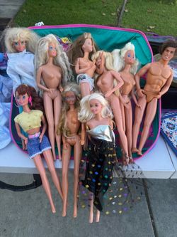 Old-fashioned Barbies and miniature dolls asking 25 for all