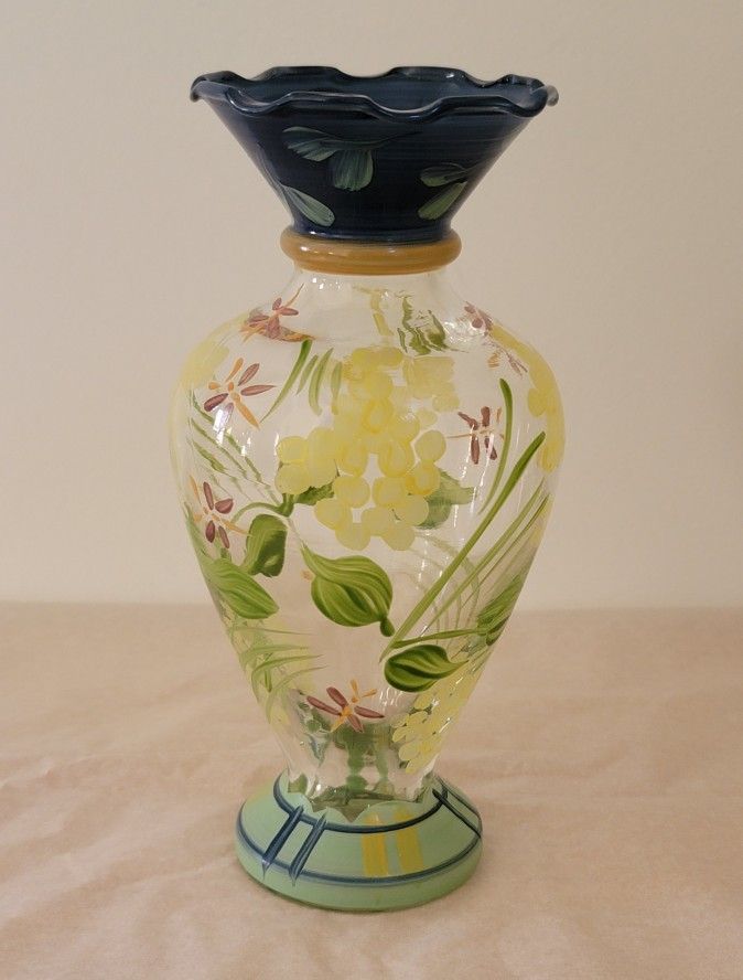 Beautiful Hand Blown Hand Painted Vase