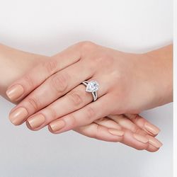 2CT PEAR WEDDING RING