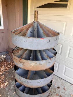 Vintage Metal Rotating Parts Organizer Rack
