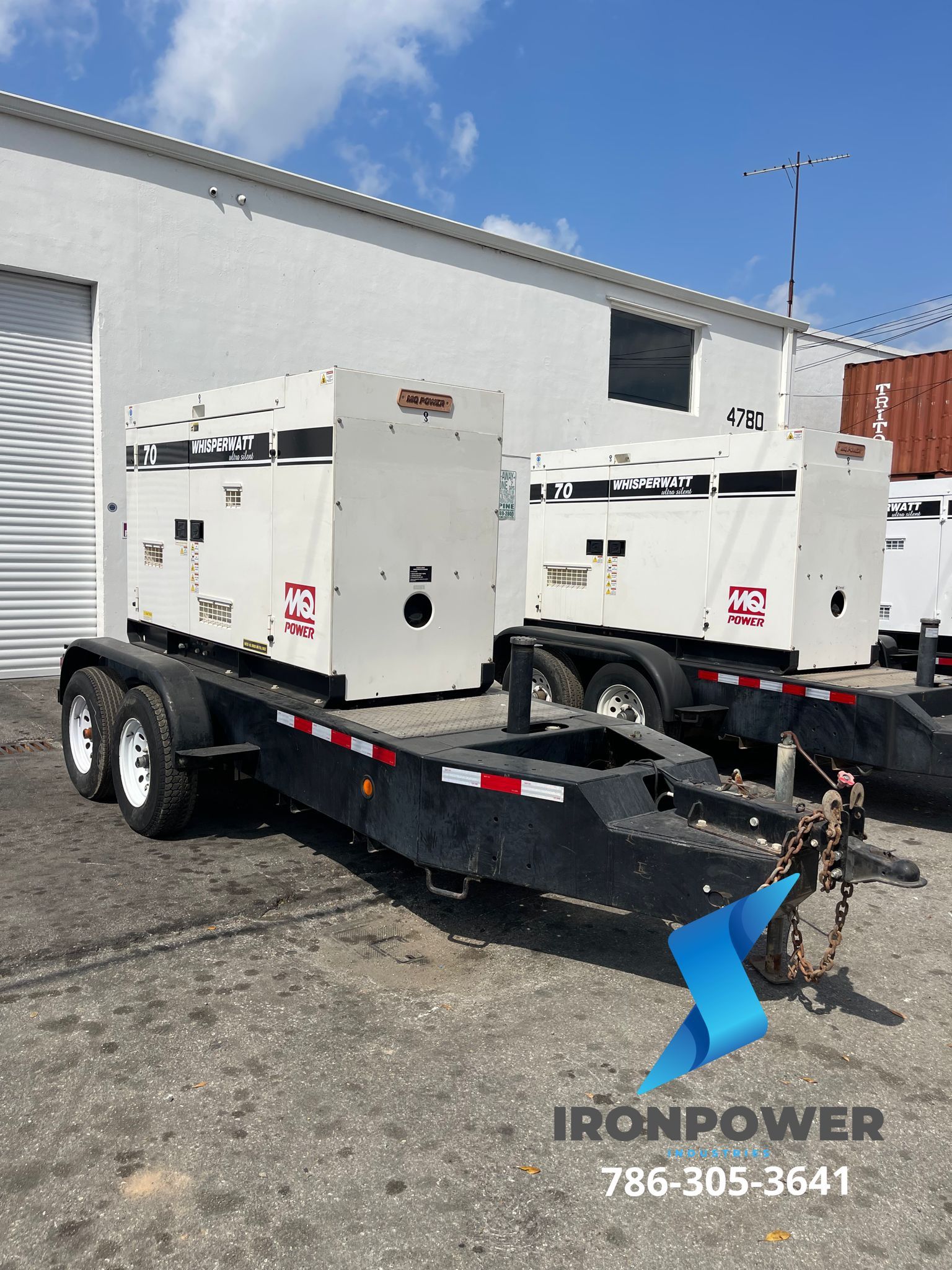 70 KVA Multiquip Whisperwatt Silent Diesel Generator-Large Fuel Tank DCA-70SSIU2
