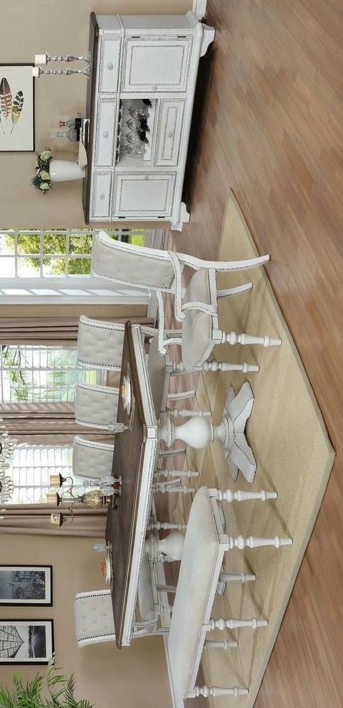 Bardot White/Brown Extendable Dining Set