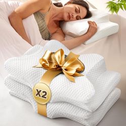 NEW - Cervical Neck Memory Foam Pillows 2 Pack