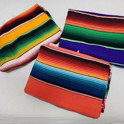  Handwoven Mexican Blanket. Yoga 