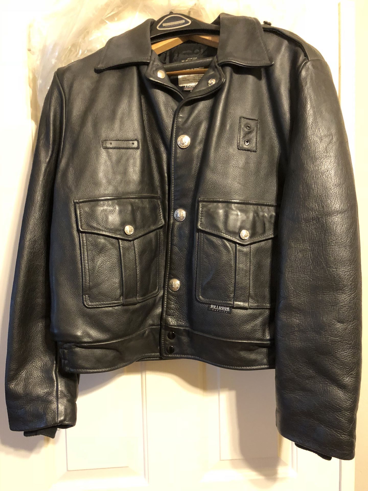 Black Kale Uniform Police Leather Jacket Size 44 for Sale in Sahuarita ...