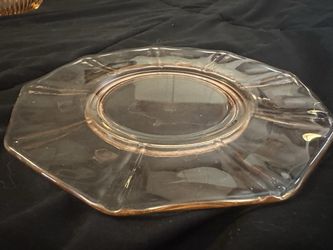Depression Glass - Pink Eight Sided Salad Plate 