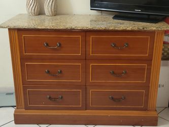 Wooden Dresser with Granite Top
