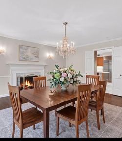 Amazing hidden leaf table with 6 chairs from Italy