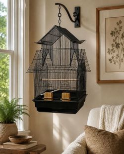 Black Pagoda Metal Birdcage Large