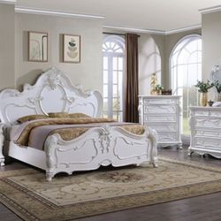 Brand New White 4pc Queen Bedroom Set (Available In Eastern King)