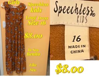 Girls Speechless dress size 16
