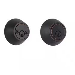 Defiant Aged Bronze Double Cylinder Deadbolt@U6-433