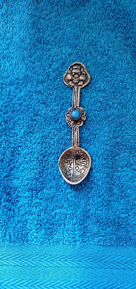 Antique Tibetan Silver Medicine Spoon