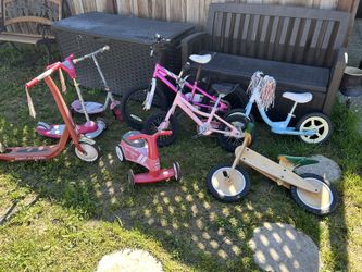 Children’s Bikes And Scooters $5-10 Each 