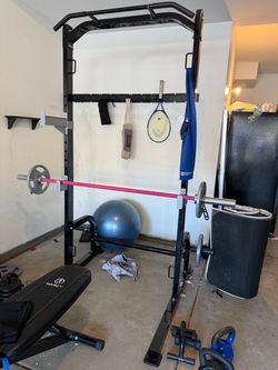 Squat Rack with plates and Bench