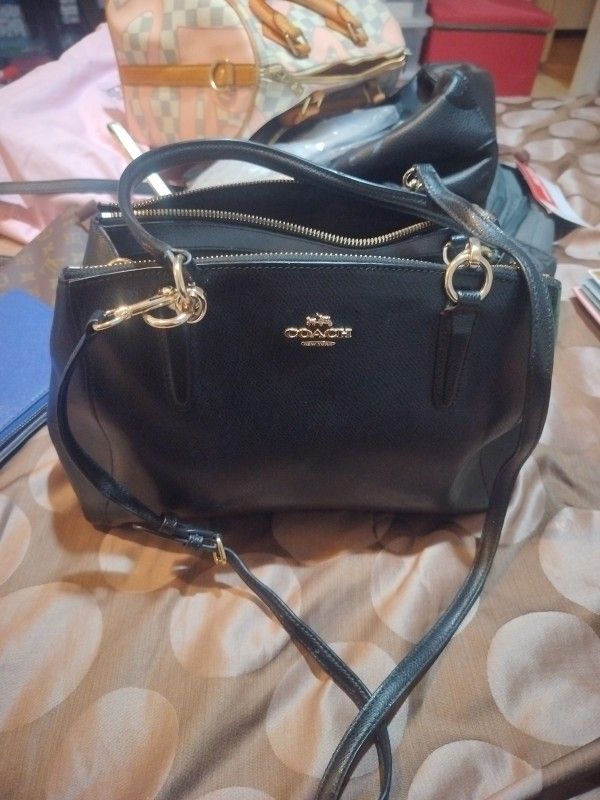 COACH CHRISTIE LEATHER HANDBAG AND WALLET