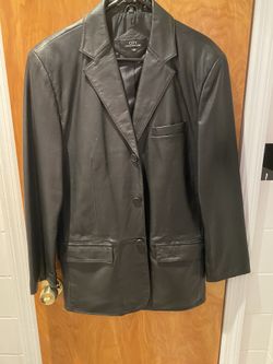 Mens Leather Jacket, Black, Size 36R