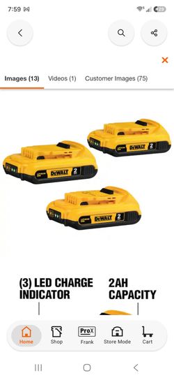 3 Dewalt 20v batteries size 2.0 brand New