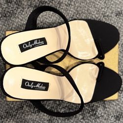 Only Maker Black Strappy Heels 