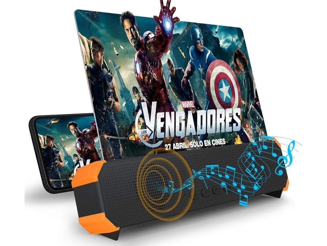 18 Inch Screen Magnifier, 3D Magnifier Projector Screen, Foldable Phone Stand with Screen Amplifier