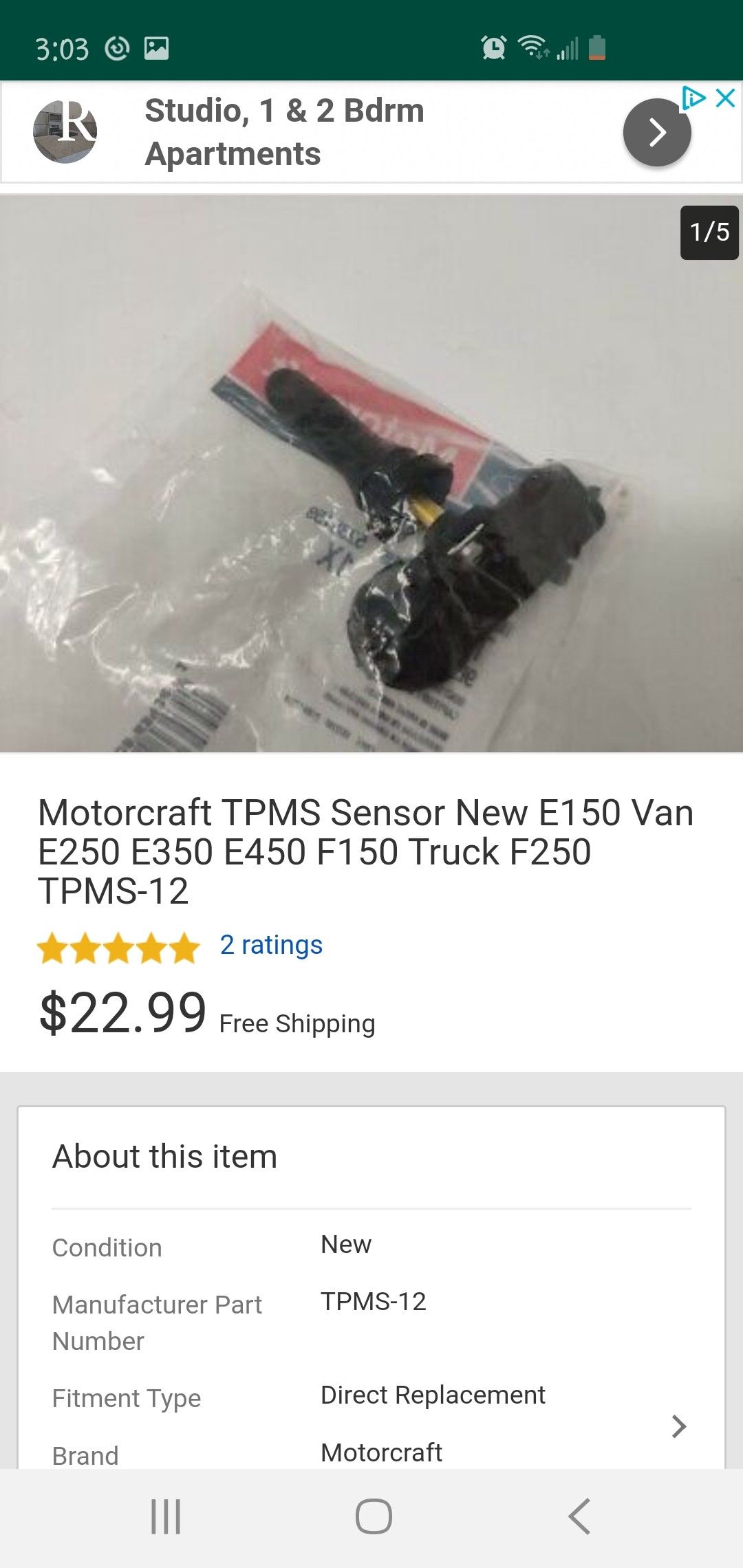 Motorcraft tpms 12