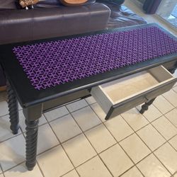 Sofa Table With Drawer Black Wood Entry Entryway 