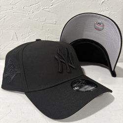 MLB New Era New York Yankees Triple Black World Series Patch 9forty A Frame SnapBack Hats 