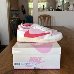 Jordan 1 Retro Low OG SP Travis Scott Sail Tropical Pink Size 9.5