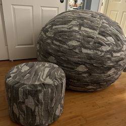 Love Sac Bean Bag Chair city Sac Plus ottoman 