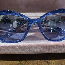 Miu Miu Women's BLUE GLITTER Sunglasses