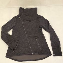 Champion Duo Dry Grey Cowl Neck Full Zip Sweatshirt Jacket Womens Size M