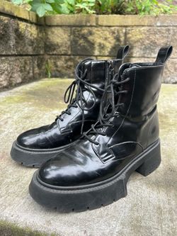 Vintage Coach Black Platform Combat Boots