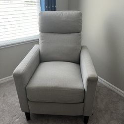 Gray Reclining Nursery Chair 