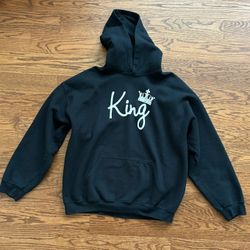 Black, Hooded, Pullover Sweatshirt, King
