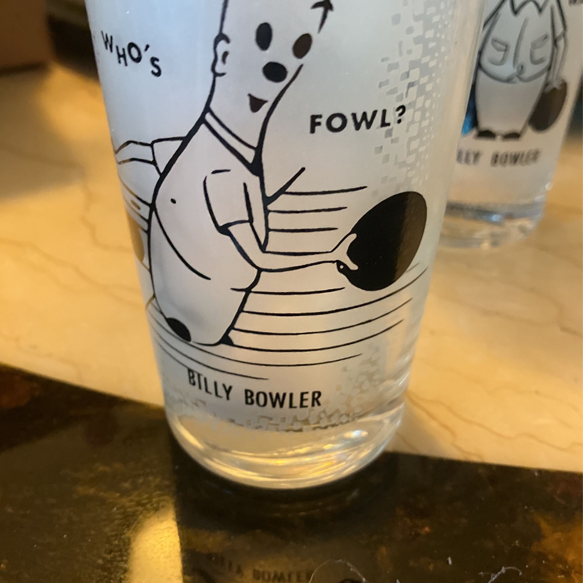 5 X Glass Cartoon Brand New