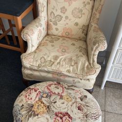 Rare chair with ottoman 