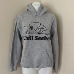Peanuts Snoopy Men’s Chill Seeker Heather Gray Hoodie, Small