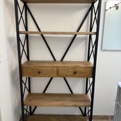 Wood and Metal Bookshelf