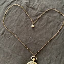 Vintage Look Pocket Watch Necklace