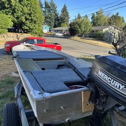 12 Aluminum Boat W/Trailer /Motor 