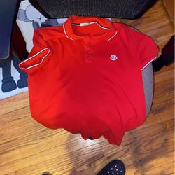Red Moncler Shirt Size Medium