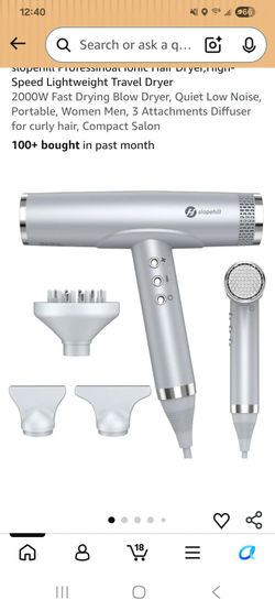 slopehill Professional Ionic Hair Dryer with Diffuser - Lightweight, Compact, Powerful & Fast Salon